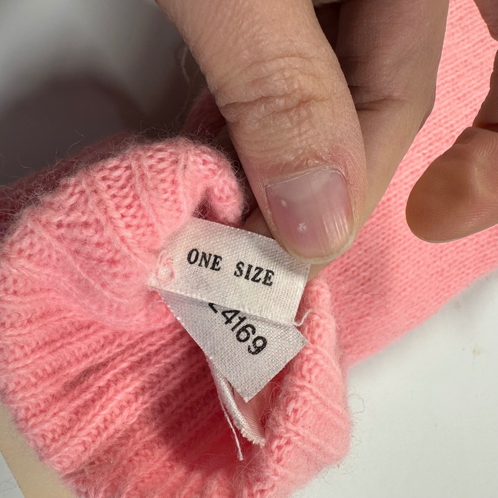 Ben Berger Pink Gloves Vintage Angora Rabbit Lambs Wool Blend Luxury One Size - Picture 8 of 9